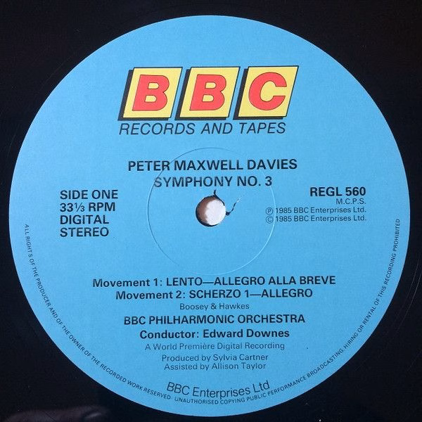 BBC Artium REGL 560 - Peter Maxwell Davies, BBC Philharmonic, Ed - Image 3