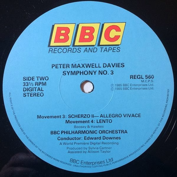 BBC Artium REGL 560 - Peter Maxwell Davies, BBC Philharmonic, Ed - Image 4