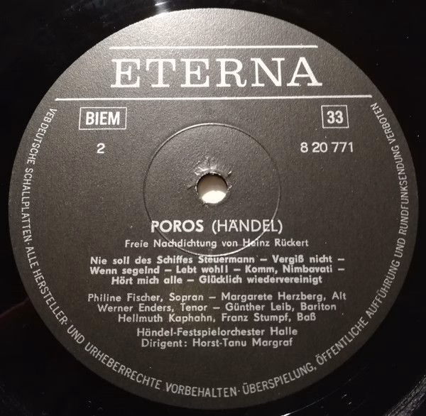Eterna 8 20 771 - Georg Friedrich Händel, Günther Leib, Philine - Image 4