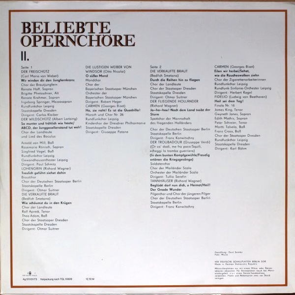 Eterna 8 25 259 - Various - Beliebte Opernchöre II. Folge - Image 2