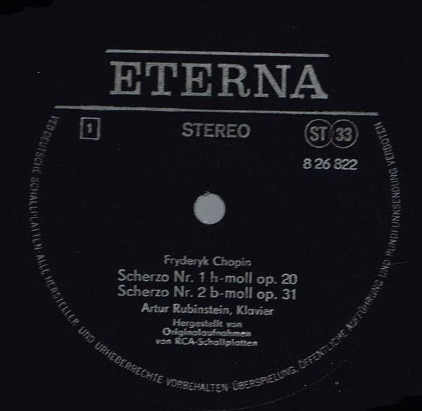 Eterna 8 26 822 - Frédéric Chopin, Arthur Rubinstein - Scherzos - Image 3
