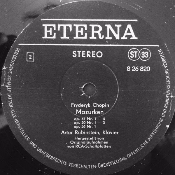 Eterna 8 26 820 - Frédéric Chopin, Arthur Rubinstein - Mazurken - Image 3