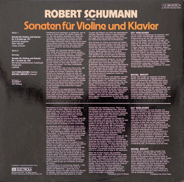 His Master's Voice 1 C065-30 233 Q - Robert Schumann, Ulf Hoelsc - Image 2