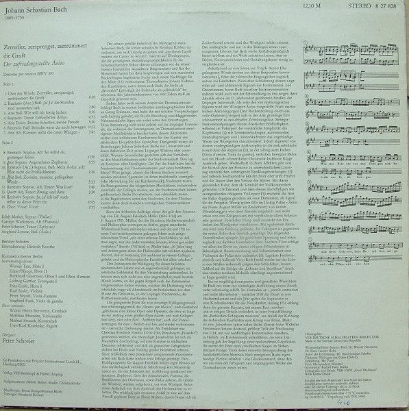 Eterna 8 27 828 - Johann Sebastian Bach, Edith Mathis, Carolyn W - Image 2