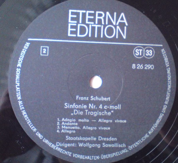 Eterna 8 26 290 - Franz Schubert, Staatskapelle Dresden, Wolfgan - Image 5
