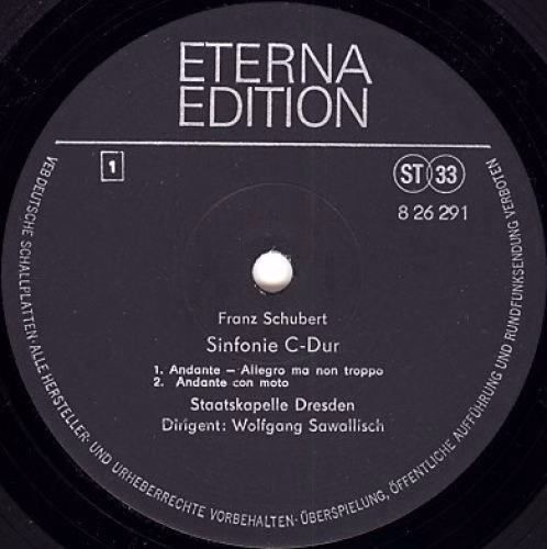 Eterna 8 26 291 - Franz Schubert, Staatskapelle Dresden, Wolfgan - Image 2