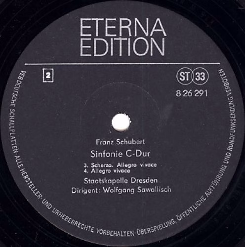 Eterna 8 26 291 - Franz Schubert, Staatskapelle Dresden, Wolfgan - Image 3