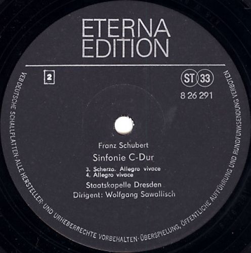 Eterna 8 26 291 - Franz Schubert, Staatskapelle Dresden, Wolfgan - Image 3