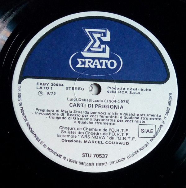 Erato STU 70537 - Luigi Dallapiccola, Niccolò Castiglioni, Jean- - Image 4