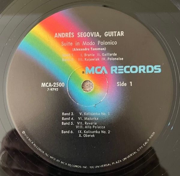 MCA Records MCA-2500 - Andrés Segovia - Guitar - Image 3