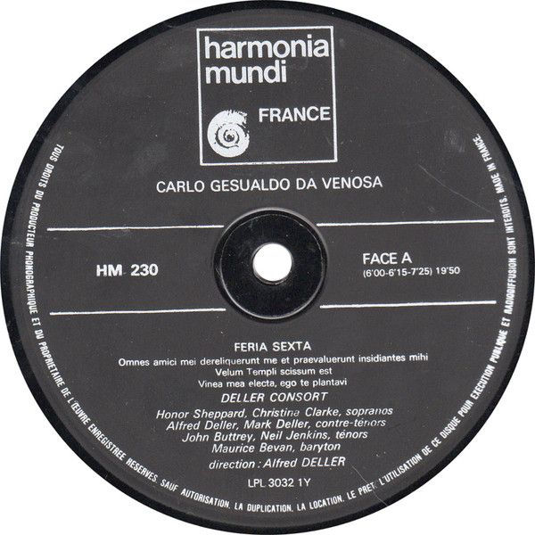 harmonia mundi France HM 230 - Carlo Gesualdo, Deller Consort - - Image 3