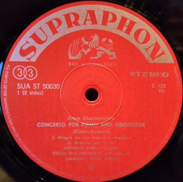 Supraphon SUA ST 50030 - Aram Khatchaturian, Antonín Jemelík, Th - Image 3