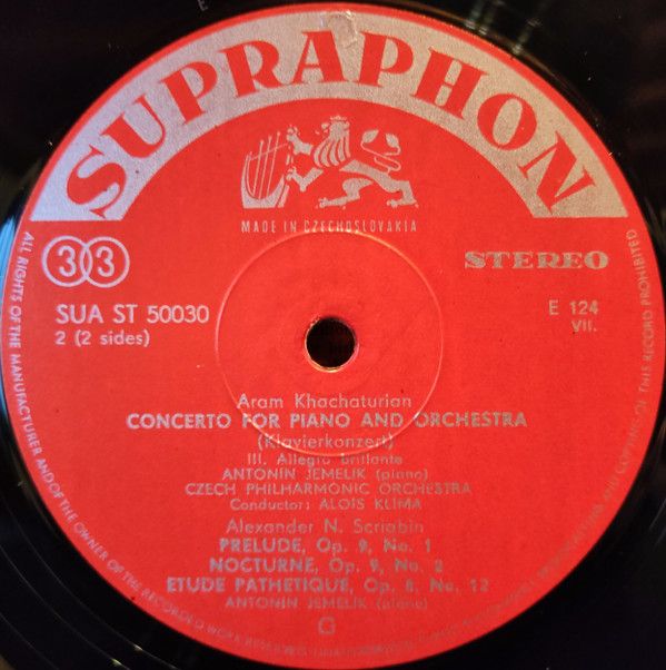 Supraphon SUA ST 50030 - Aram Khatchaturian, Antonín Jemelík, Th - Image 4