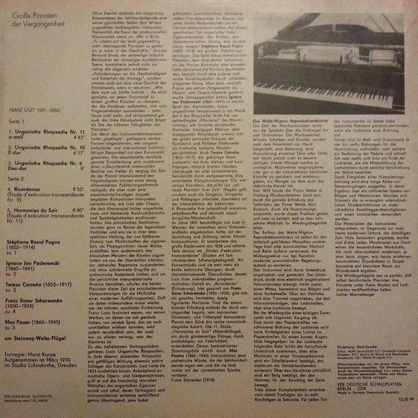 Eterna 8 26 452 - Franz Liszt, Raoul Stéphane Pugno, Xaver Schar - Image 3