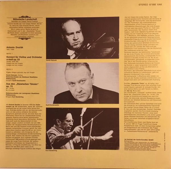 Eurodisc 87 695 XAK - Antonín Dvořák, David Oistrach - Violinkon - Image 2