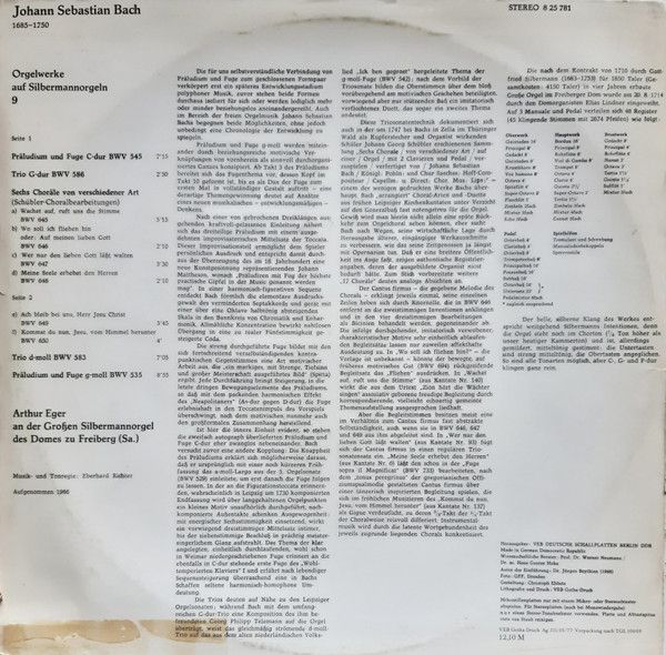 Eterna 8 25 781 - Johann Sebastian Bach, Arthur Eger - Orgelwerk - Image 2
