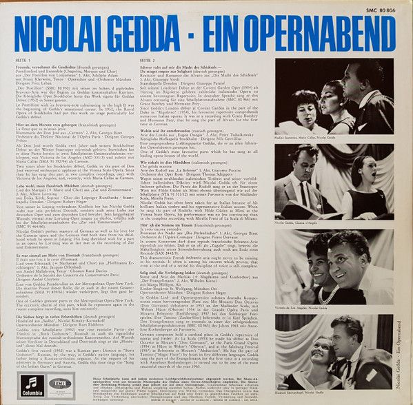 Columbia SMC 80 806 - Nicolai Gedda - Ein Opernabend - Image 2