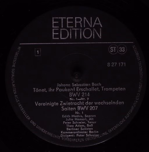 Eterna 8 27 171 - Johann Sebastian Bach - Tönet, Ihr Pauken BWV - Image 3