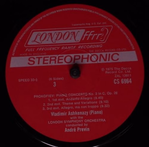 London Records CS6964 - Sergei Prokofiev, Vladimir Ashkenazy, Lo - Image 3