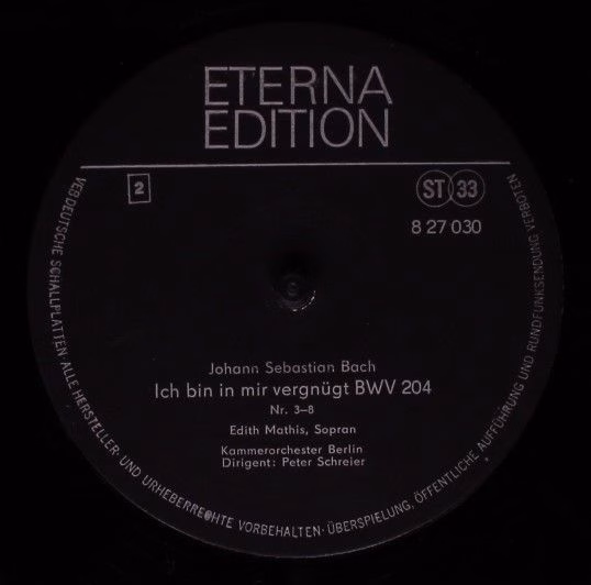 Eterna 8 27 030 - Johann Sebastian Bach, Edith Mathis, Kammerorc - Image 4
