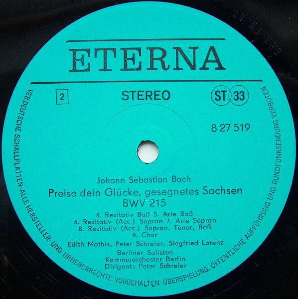Eterna 8 27 519 - Johann Sebastian Bach - Preise Dein Glücke, Ge - Image 4