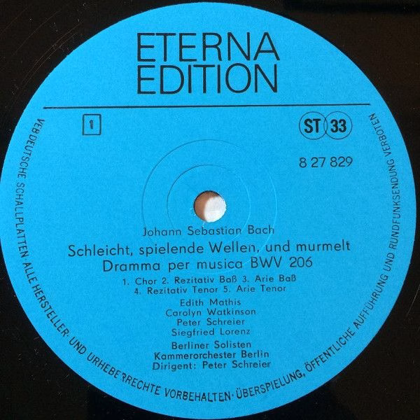Eterna 8 27 829 - Johann Sebastian Bach, Edith Mathis, Carolyn W - Image 3