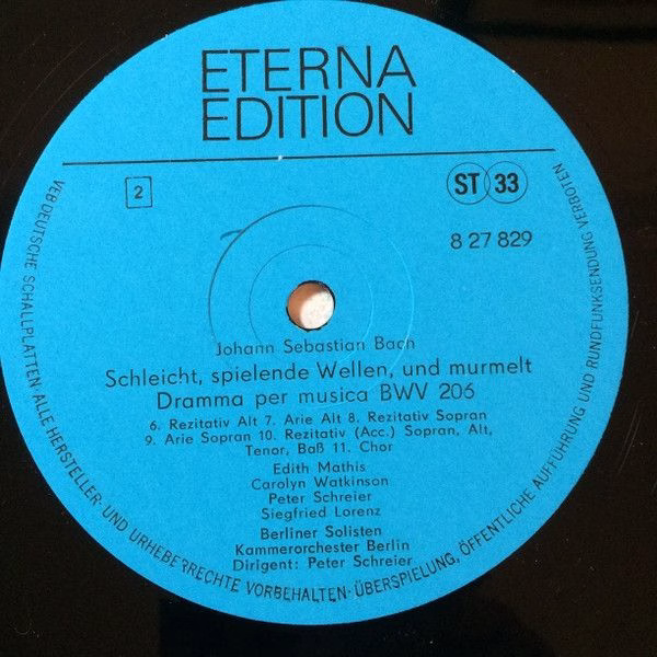 Eterna 8 27 829 - Johann Sebastian Bach, Edith Mathis, Carolyn W - Image 4