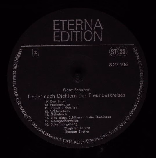 Eterna 8 27 106 - Franz Schubert, Siegfried Lorenz, Norman Shetl - Image 4
