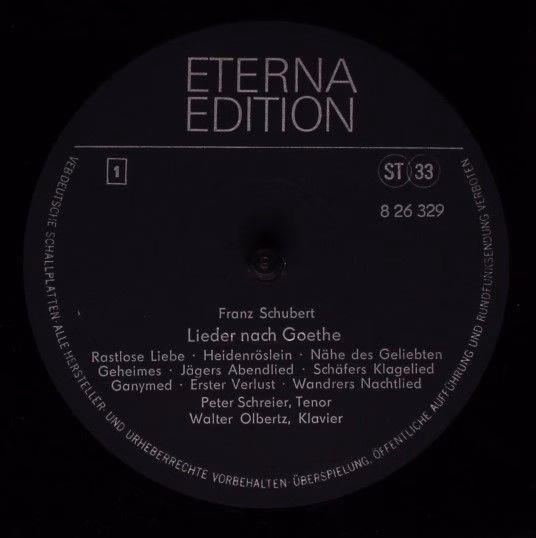 Eterna 8 26 329 - Franz Schubert, Peter Schreier, Walter Olbertz - Image 4