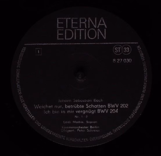 Eterna 8 27 030 - Johann Sebastian Bach, Edith Mathis, Kammerorc - Image 3