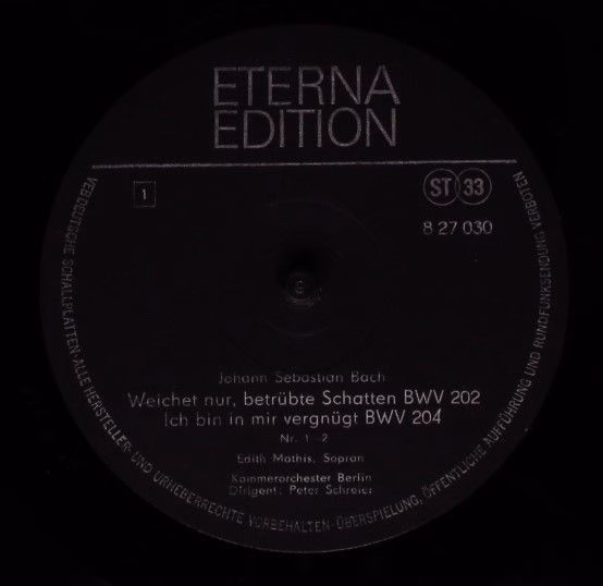 Eterna 8 27 030 - Johann Sebastian Bach, Edith Mathis, Kammerorc - Image 4
