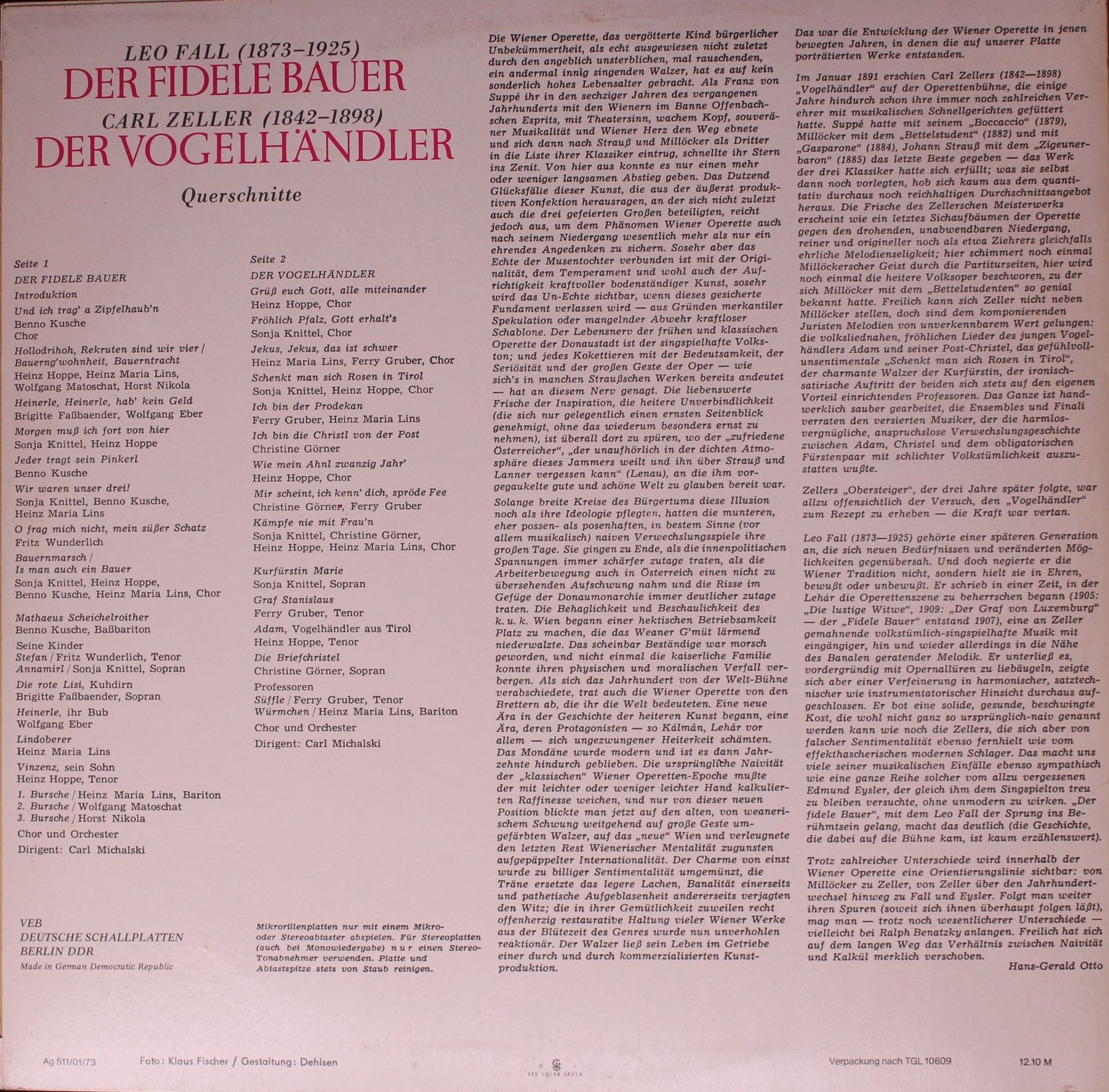 Amiga 8 45 067 - Leo Fall, Carl Zeller, Sonja Knittel, Brigitte - Image 2