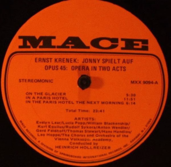 Mace Records MXX 9094 - Ernst Krenek, Evelyn Lear, Lucia Popp, W - Image 4