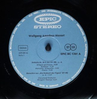 Epic BC 1361 - George Szell, Wolfgang Amadeus Mozart, The Clevel