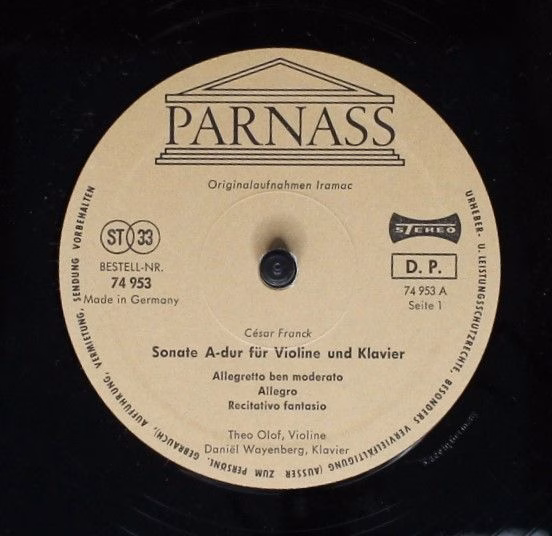 Parnass 74 953 - Johannes Brahms, César Franck, Theo Olof, Danie - Image 3