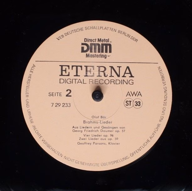 Eterna 7 29 233 - Olaf Bär, Geoffrey Parsons (2), Johannes Brahm - Image 4
