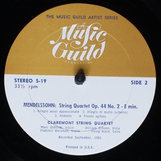 Music Guild Records S-19 - The Claremont Quartet, Robert Schuman - Image 6