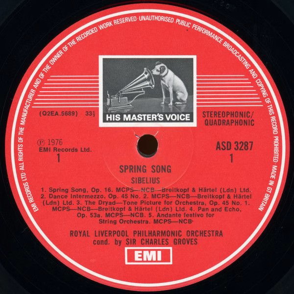 His Master's Voice ASD 3287 - Jean Sibelius, Royal Liverpool Phi - Image 3