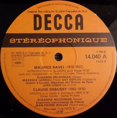 DECCA 14.040 - Susanna Mildonian, Claude Debussy, Maurice Ravel - Image 4