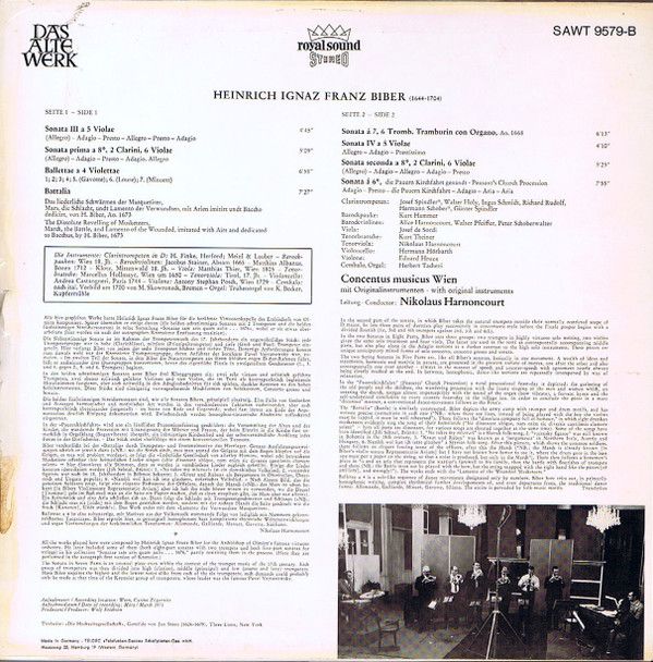 Telefunken SAWT 9579-B - Heinrich Ignaz Franz Biber, Concentus M - Image 2
