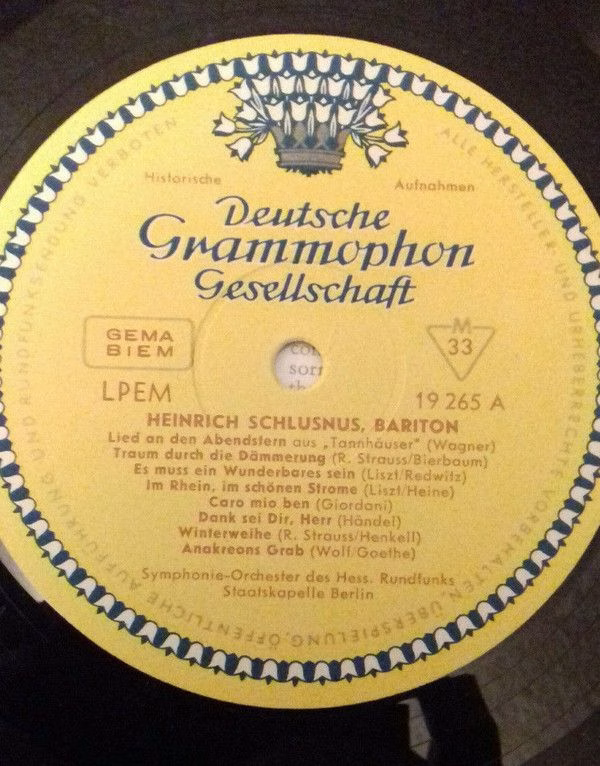 Deutsche Grammophon LPEM 19 265 - Heinrich Schlusnus - Bariton - Image 3