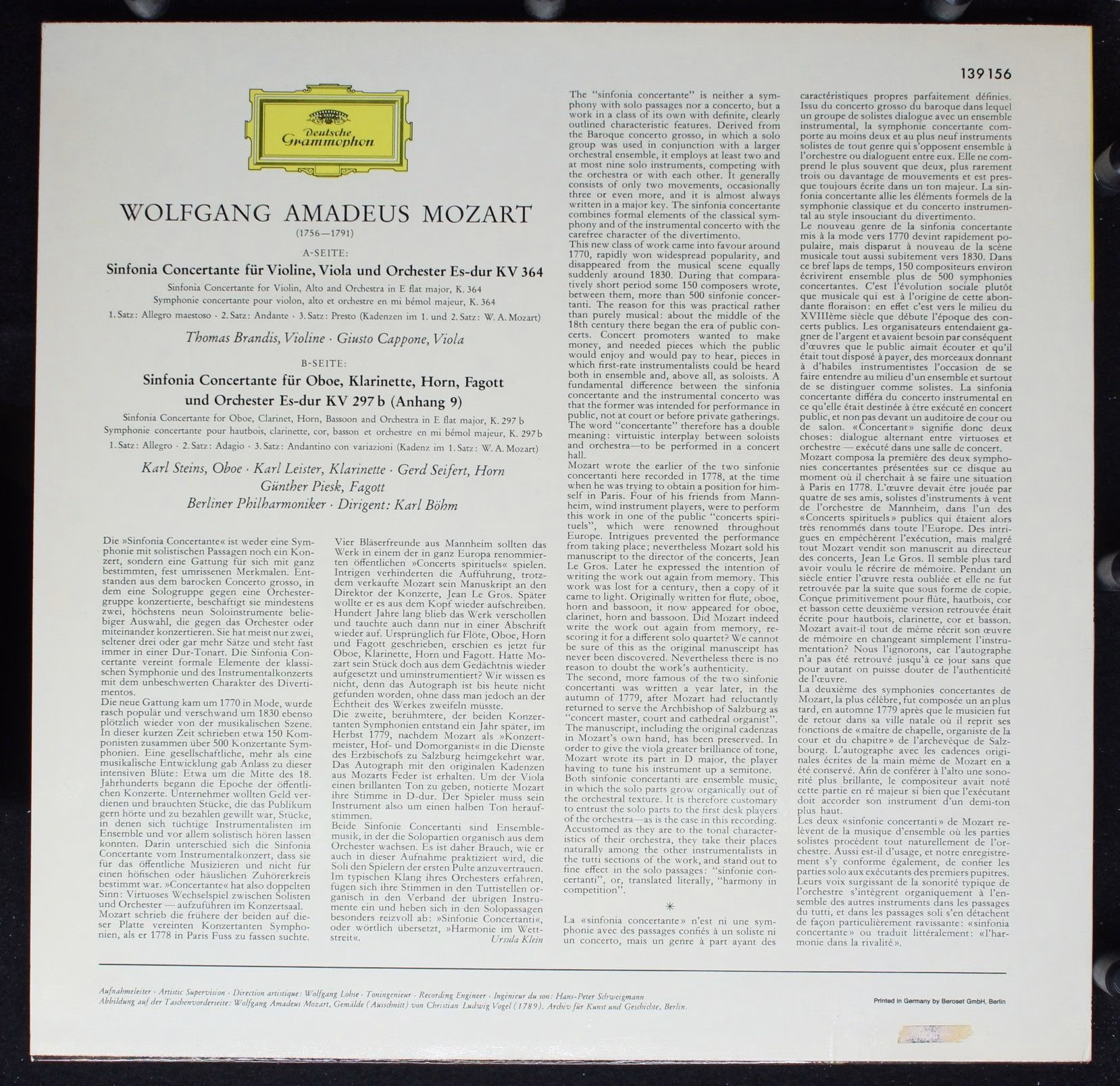 Deutsche Grammophon 139 156 - Wolfgang Amadeus Mozart, Karl Böhm - Image 2