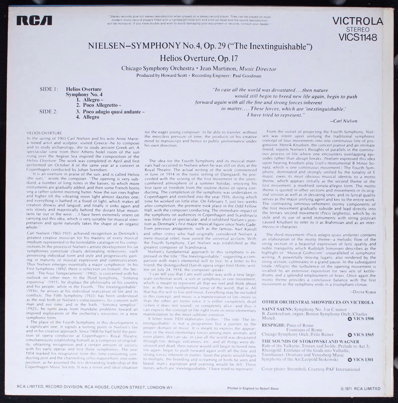 RCA Victrola VICS 1148 - Carl Nielsen, Jean Martinon, Chicago Sy - Image 2