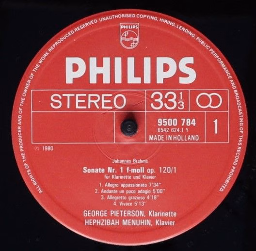 Philips 9500 784 - Johannes Brahms, George Pieterson, Hephzibah - Image 3