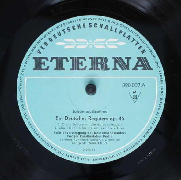 Eterna 820 037 - Johannes Brahms - Ein Deutsches Requiem