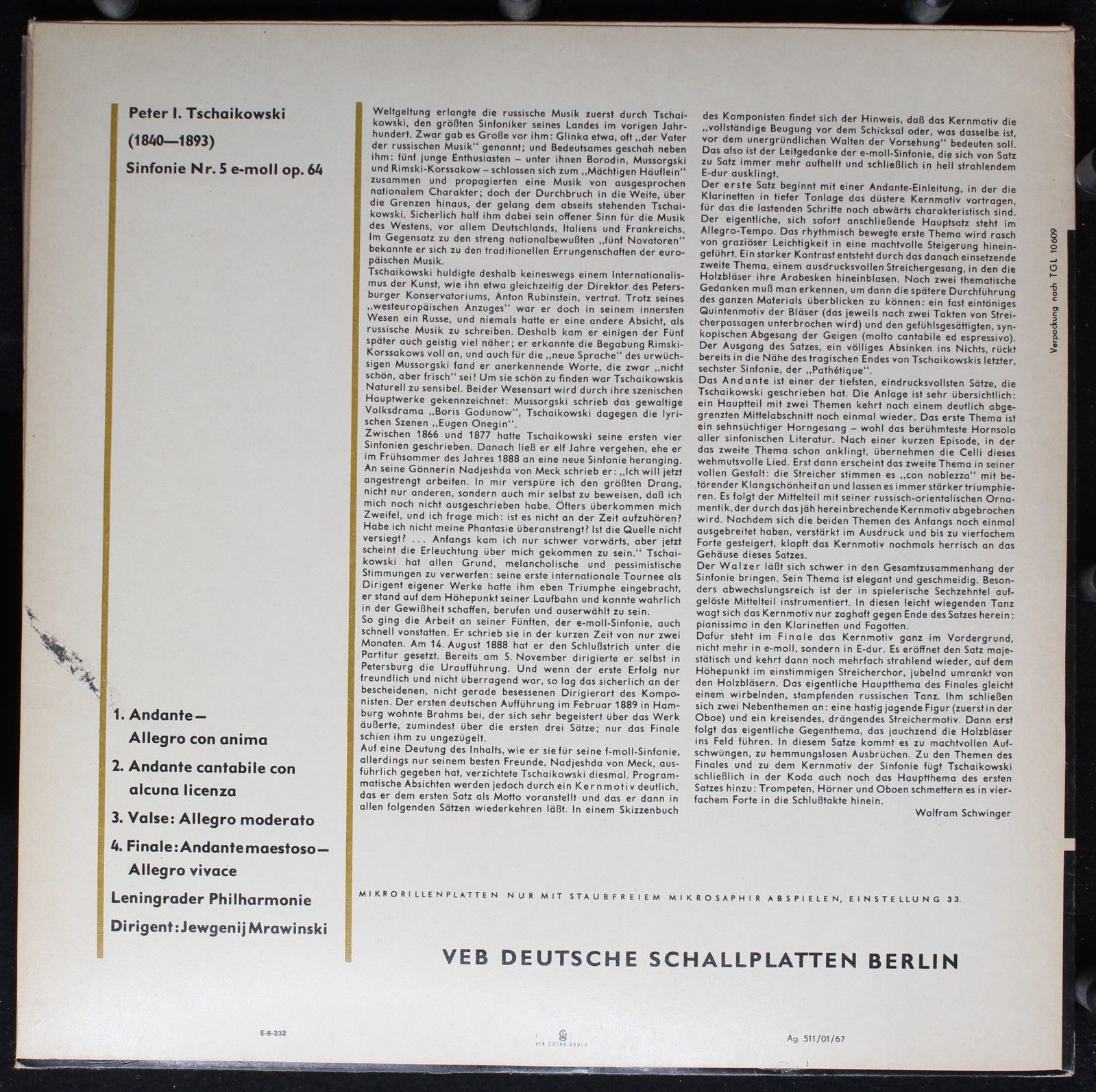 Eterna 8 20 022 - Pyotr Ilyich Tchaikovsky, Leningrad Philharmon - Image 2