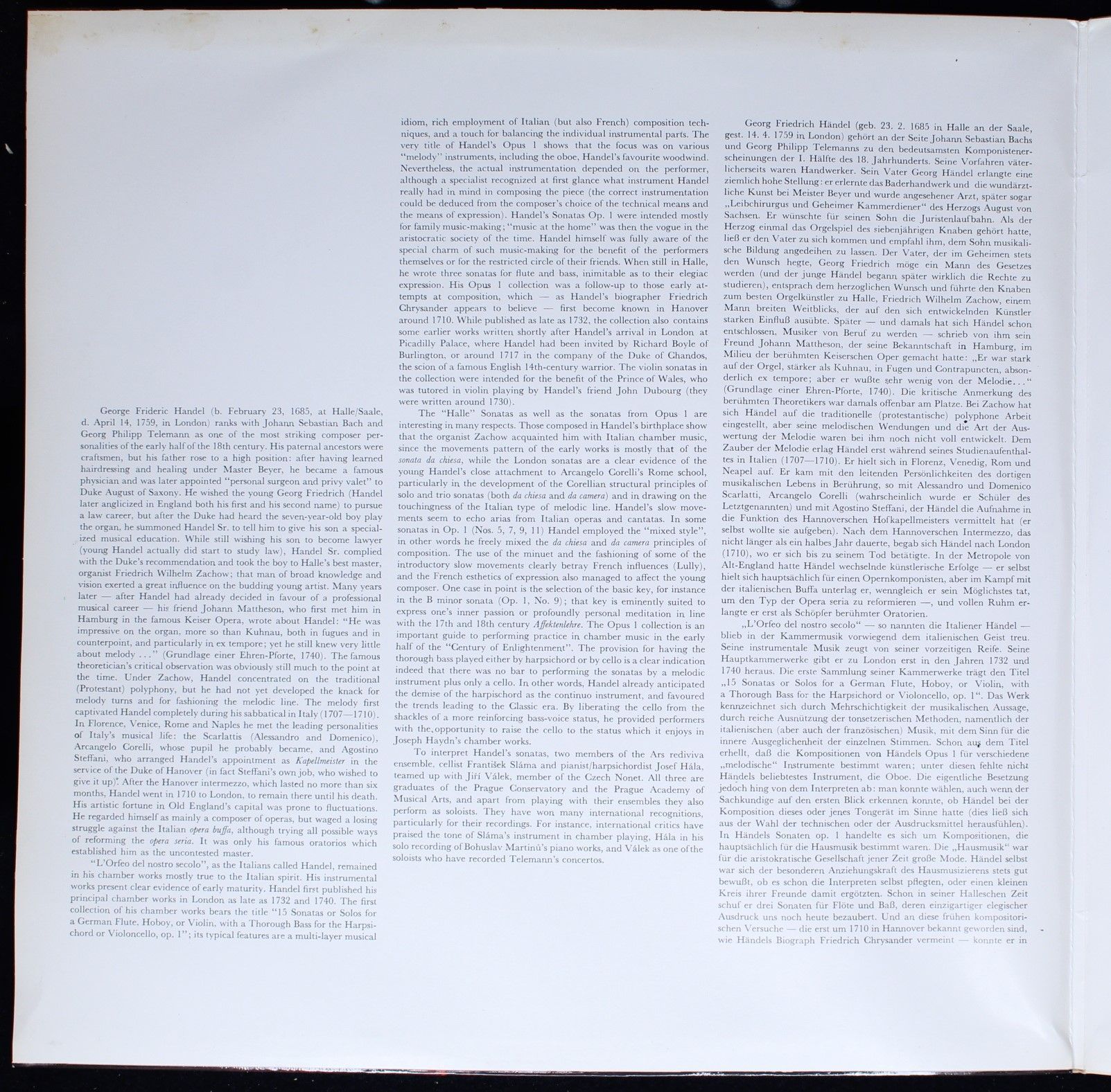 Supraphon 1 11 1891/2 - Georg Friedrich Händel, Jiří Válek, Jose - Image 3