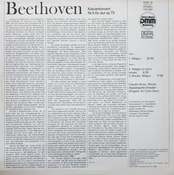 Eterna 725 083 - Ludwig van Beethoven, Claudio Arrau, Staatskape - Image 2