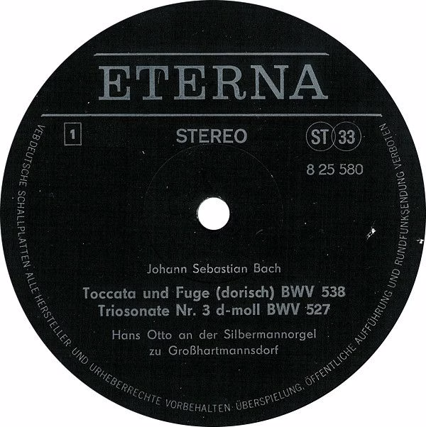 Eterna 8 25 580 - Johann Sebastian Bach, Hans Otto - Hans Otto A - Image 3