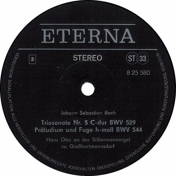 Eterna 8 25 580 - Johann Sebastian Bach, Hans Otto - Hans Otto A - Image 4